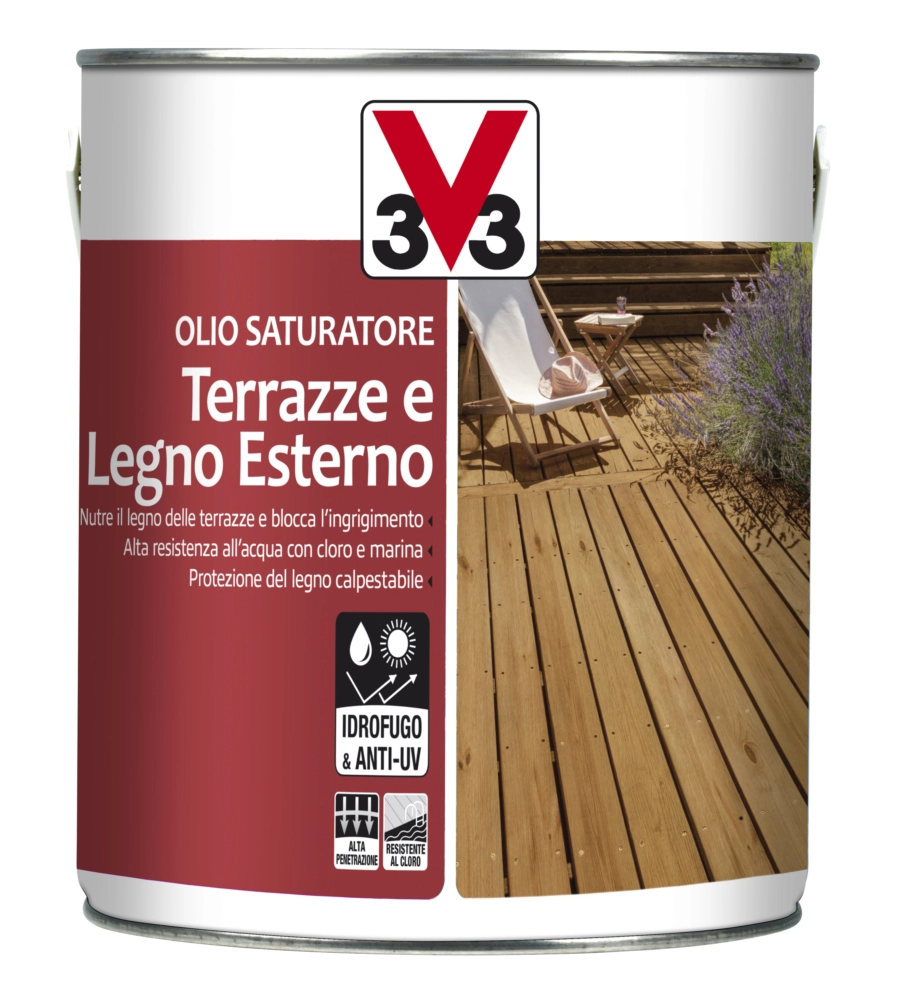 OLIO SATURATORE - TERRAZZE E LEGNO ESTERNO - INCOLORE - 2,5 LITRI